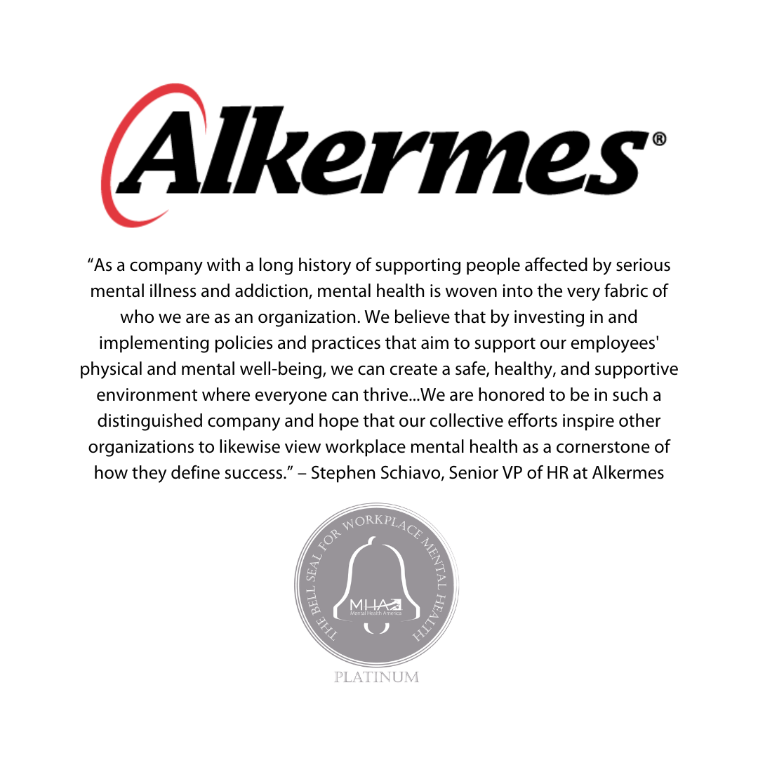 Alkermes logo and platinum bell seal