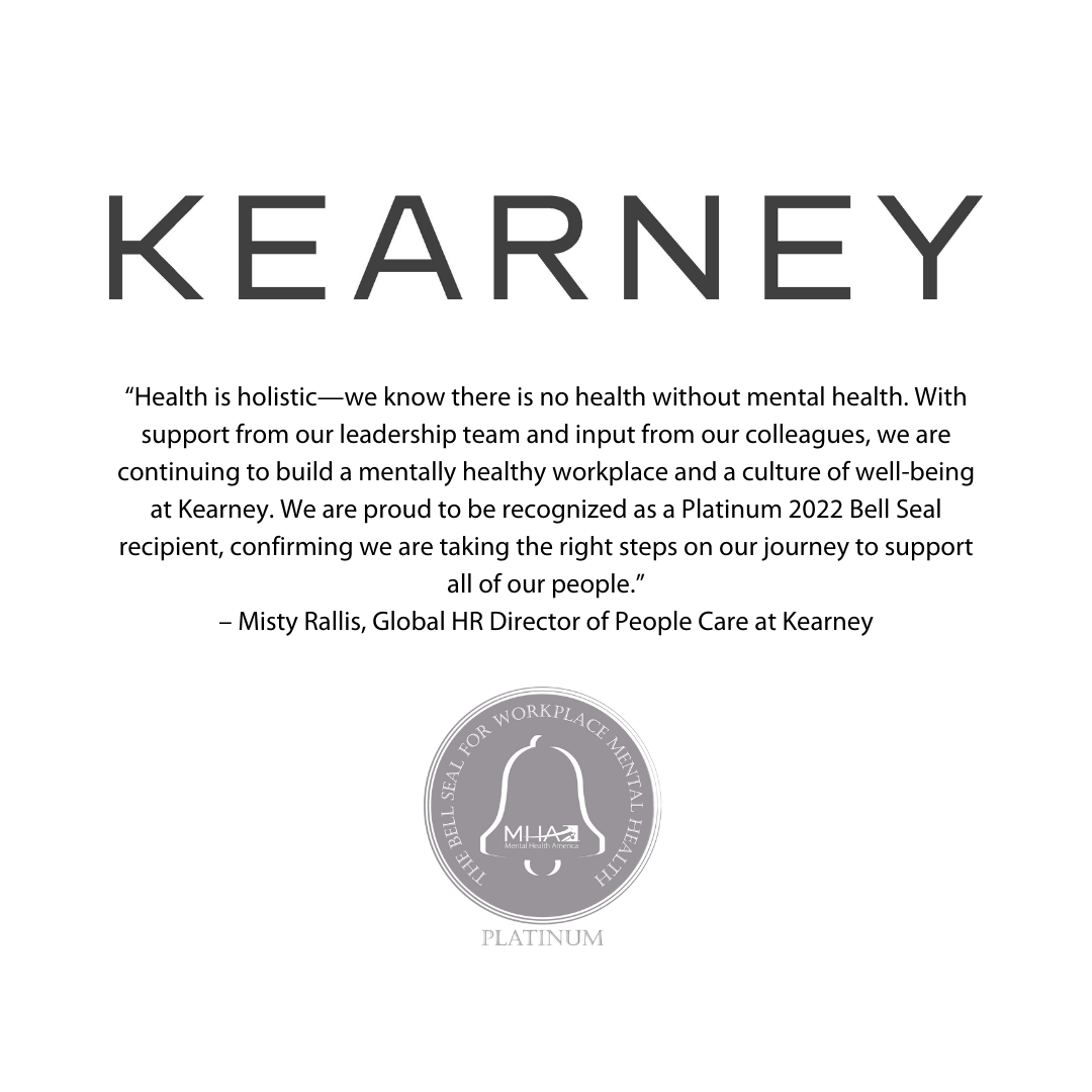 Kearney logo with platinum Bell Seal